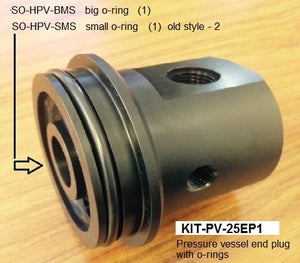 Pressure Vessel End Cap with O-Rings